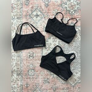 Pachee Bum Women's Black Sports Bra Bundle - Low to Medium Impact